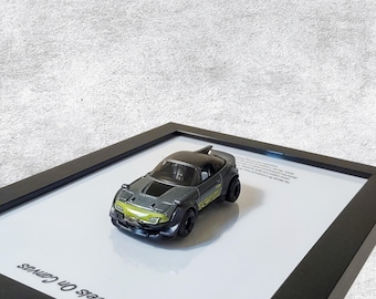 Mazda MX-5 Miata 3D Car Poster | Classic Roadster Wall Art | Cool Racing Gifts for Him | Unique Framed Artwork | Automotive Home Decor