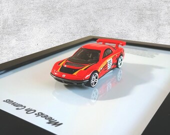 Mazda RX-7 3D Car Wall Art – JDM Rotary Supercar Poster for Garage Man Cave – Japanese Sports Car Artwork Gift for Car Enthusiasts