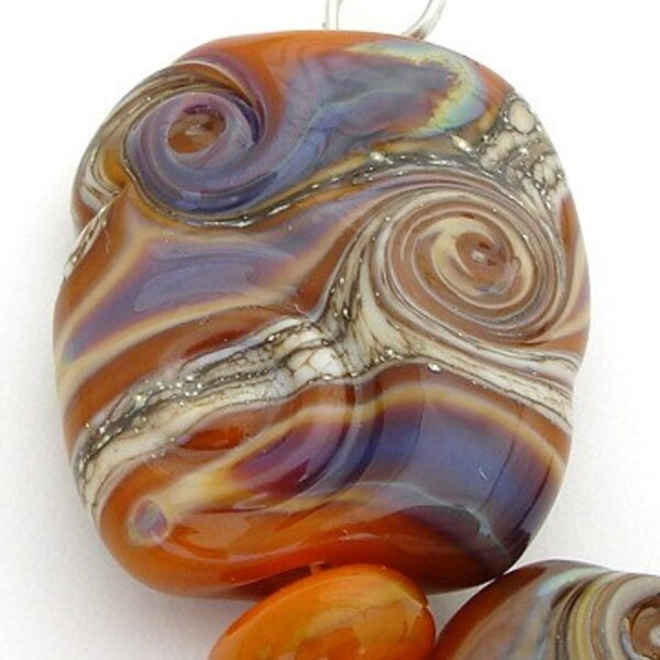 Spiral Dance Handmade Lampwork Bead Set