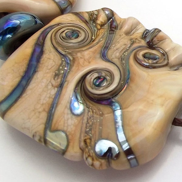Coupon Sale (YearEnd1) 30% off all Beads Fossil Handmade Lampwork Bead Set