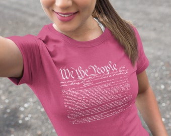 Preambolo della Costituzione We The People Women's Tee, T-shirt Costituzione degli Stati Uniti, We The People Tee, Costituzione degli Stati Uniti, T-shirt Costituzione degli Stati Uniti