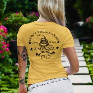 Don't Tread On Me Women's Tee, Gadsden Flag Tee, American Revolution Tee, Gadsden Don't Tread on Me Tee, Gadsden Flag Rattlesnake Tee, 1776