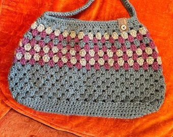 Blauwgroen oma Stitch tas