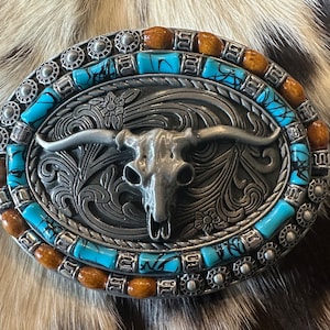Skull Head Western belt buckle