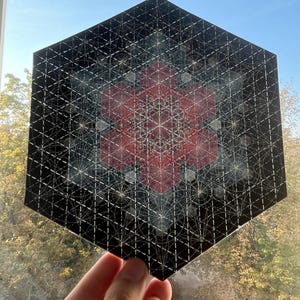 Mandala esagonale - Geometria sacra - Blotter art - 21 cm x 18 cm - 600 schede.