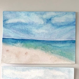 Hand Painted Original Ocean Watercolor Art Greeting Cards,5x7 Blank Inside,Beach Artwork,All Occasion,Set of 3,Gift For Surfer,Beach Bum image 7