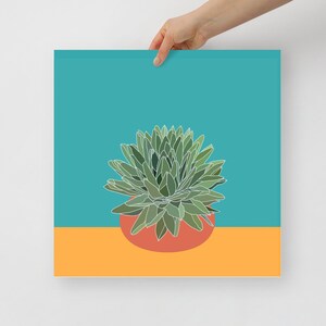 Succulent Wall Art,Colorful Desert Art,Succulent Art Prints,Modern Desert Decor,Southwest Art,Botanical Prints,Housewarming Gift,Plant Lover 18×18 inches