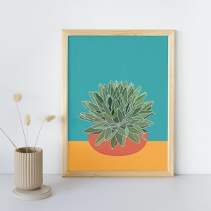 Succulent Wall Art,Colorful Desert Art,Succulent Art Prints,Modern Desert Decor,Southwest Art,Botanical Prints,Housewarming Gift,Plant Lover image 1