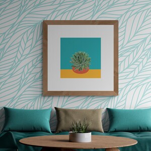 Succulent Wall Art,Colorful Desert Art,Succulent Art Prints,Modern Desert Decor,Southwest Art,Botanical Prints,Housewarming Gift,Plant Lover image 2