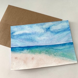 Hand Painted Original Ocean Watercolor Art Greeting Cards,5x7 Blank Inside,Beach Artwork,All Occasion,Set of 3,Gift For Surfer,Beach Bum image 8