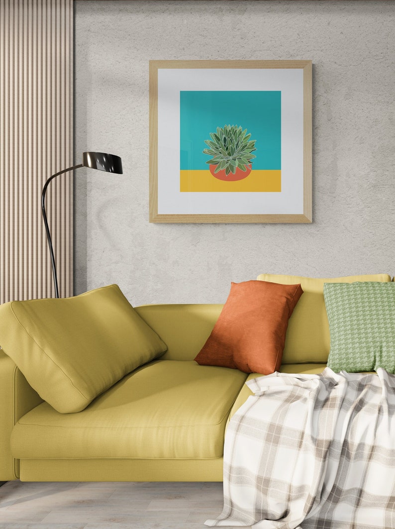 Succulent Wall Art,Colorful Desert Art,Succulent Art Prints,Modern Desert Decor,Southwest Art,Botanical Prints,Housewarming Gift,Plant Lover image 4