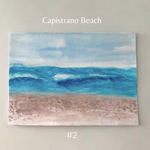 Hand Painted Original Ocean Watercolor Art Greeting Cards,5x7 Blank Inside,Beach Artwork,All Occasion,Set of 3,Gift For Surfer,Beach Bum 2 - Capistrano Beach