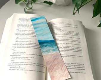 Hand Painted Watercolor Ocean Bookmarks,Book Lovers Gift,Beach Lover Gifts,Ocean Bookmark Set,Gift For Bookworm,Gift For Reader,Set of 2