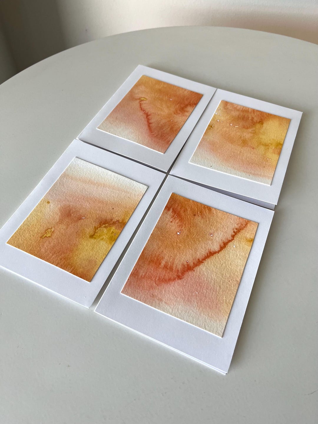 Hand Painted Watercolor Note Cards -gift Set of 4 Abstract Desert ...