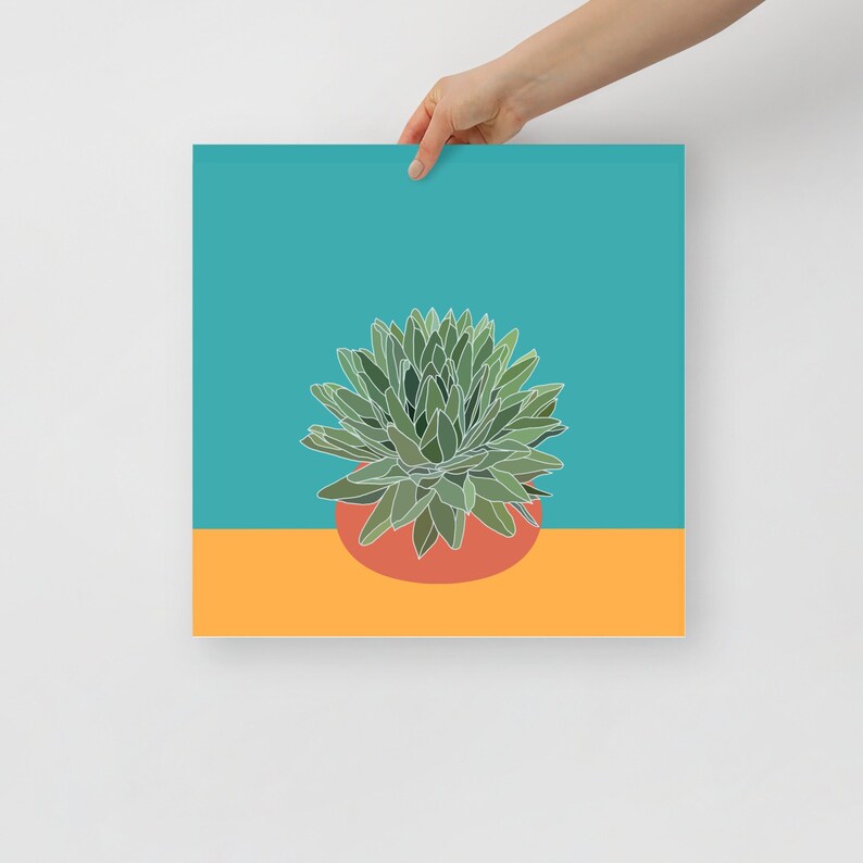 Succulent Wall Art,Colorful Desert Art,Succulent Art Prints,Modern Desert Decor,Southwest Art,Botanical Prints,Housewarming Gift,Plant Lover 18×18 inches