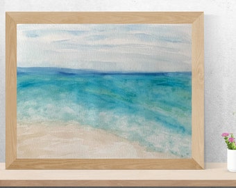 Original Seascape Watercolor Painting,Ocean Art-Coastal Wall Art,Beach Painting,9x12,Calming Ocean Art,Beach Decor,Ocean Landscape Artwork