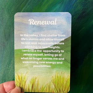 Nature-Inspired Positive Affirmation Card Deck, Hand-Painted Watercolor Art, Daily Intentions for Self-Love & Mindfulness,Artist Designed image 12