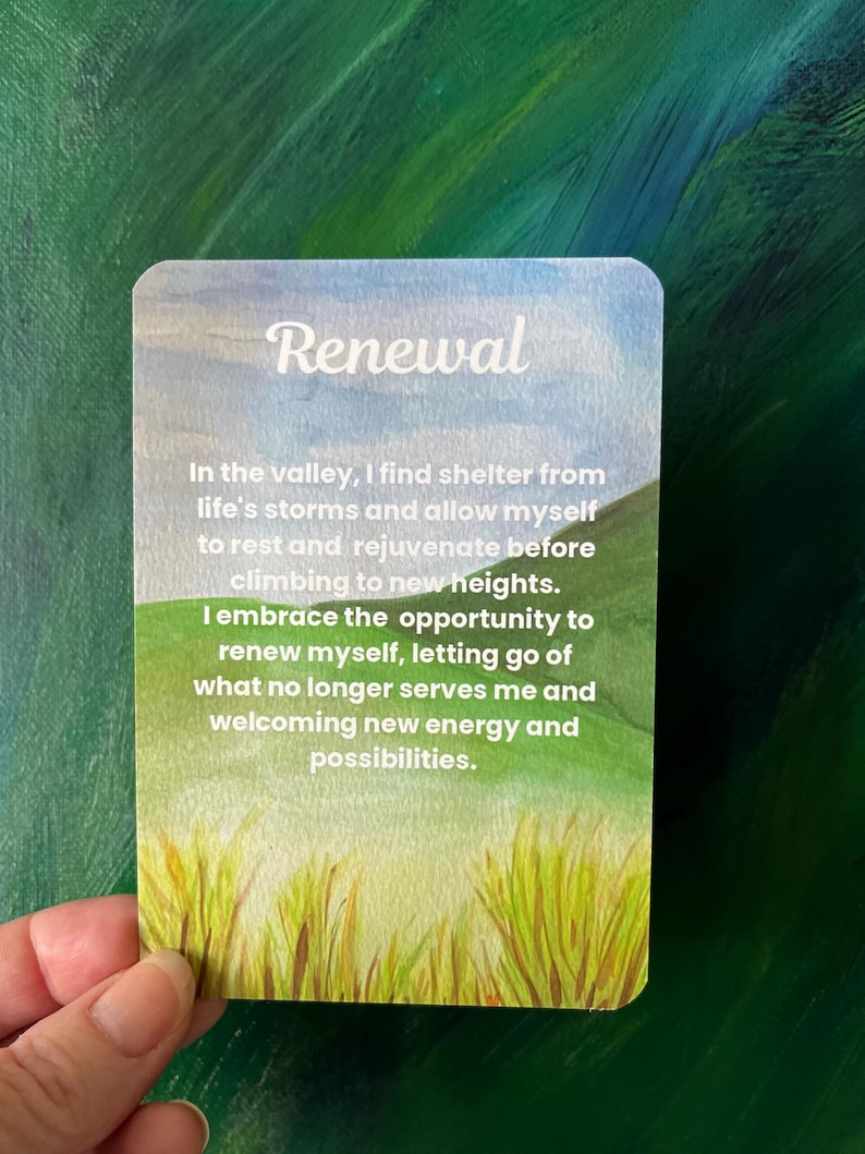 Nature-Inspired Positive Affirmation Card Deck, Hand-Painted Watercolor Art, Daily Intentions for Self-Love & Mindfulness,Artist Designed image 12