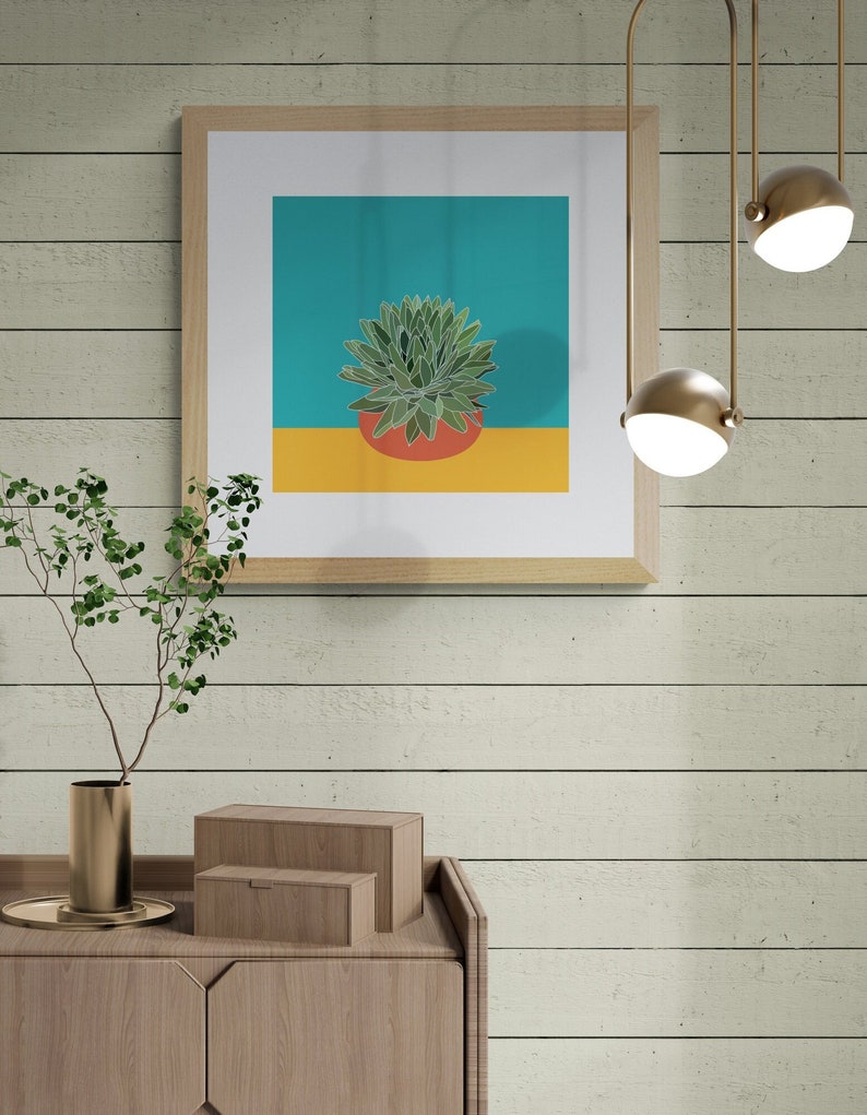 Succulent Wall Art,Colorful Desert Art,Succulent Art Prints,Modern Desert Decor,Southwest Art,Botanical Prints,Housewarming Gift,Plant Lover image 3