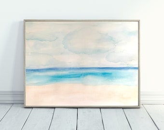 Original Seascape Watercolor Painting/Ocean Art/Coastal Wall Art/Beach Painting/9x12/Calming Ocean Art
