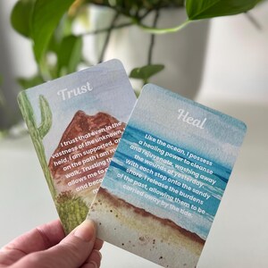 Nature-Inspired Positive Affirmation Card Deck, Hand-Painted Watercolor Art, Daily Intentions for Self-Love & Mindfulness,Artist Designed image 6