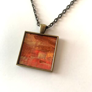Hand Painted Abstract Art Pendant,Original Painting,One of a Kind Unique Unisex Gift,Handmade Wearable Art Necklace, Handmade Jewelry