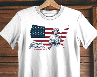 Camiseta estadounidense armada: camiseta patriótica de EE. UU. de la Segunda Enmienda