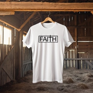 Faith Cross T-Shirt Christian Gift Christian Love and Grace Bible Verse Religious Top Prayer Tee Simple Cute Inspirational Soft Comfortable