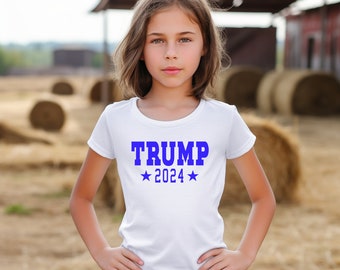 TRUMP 2024 President Youth T-Shirt Make America Great Again Kids Tee Conservative Childrens Patriotic MAGA Political USA Freedom Liberty