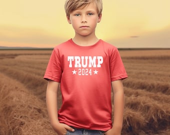 Camiseta Trump 2024 para jovens: Camiseta infantil patriótica MAGA