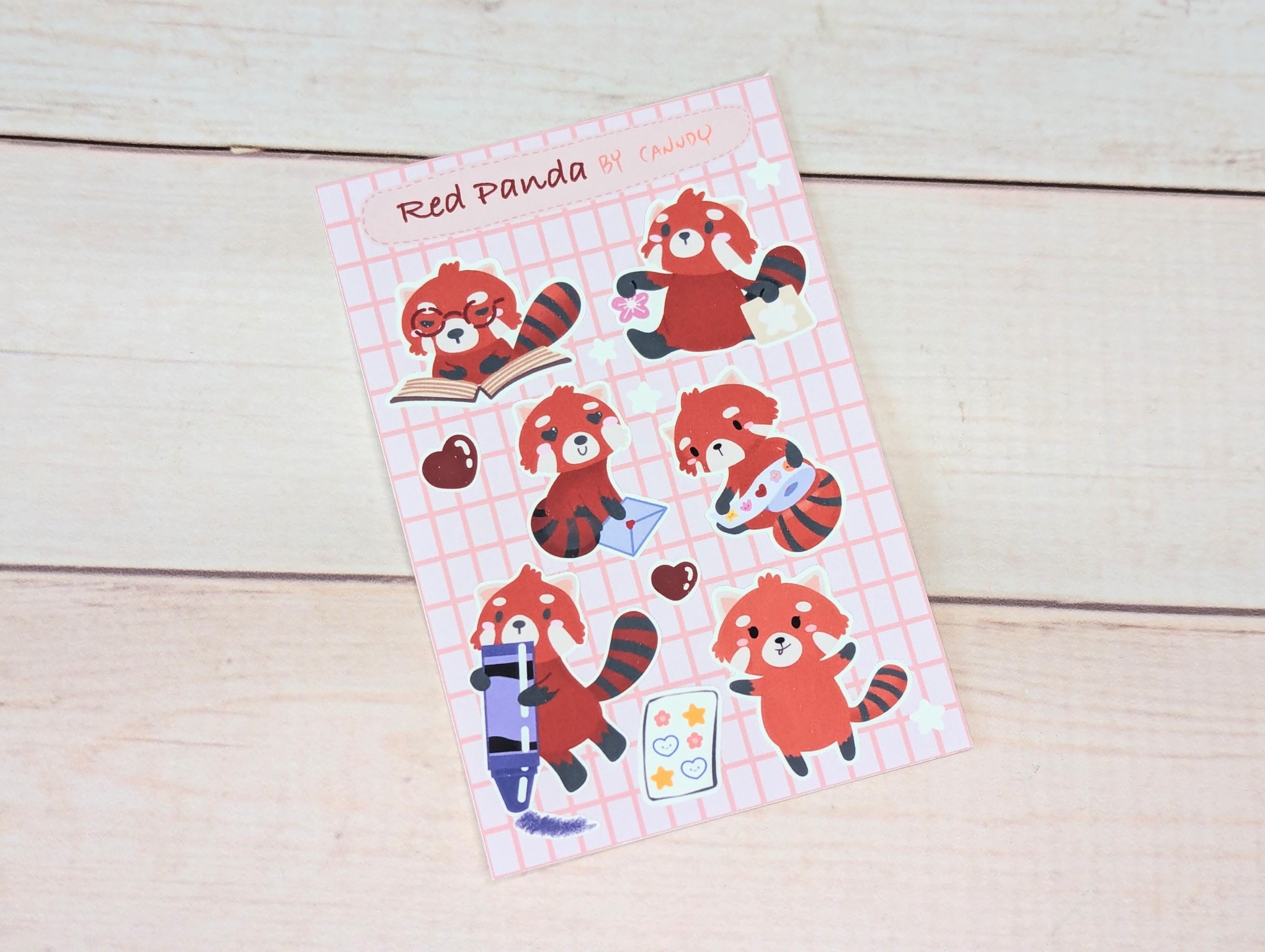 Red Panda Sticker Sheet | Kawaii Decor | Planner | Journaling | Vinyl ...