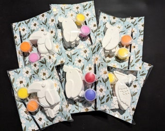 Paint your own Magnet party bags  (Birds) - party favors, kids activities, painting party, Holiday stocking fillers