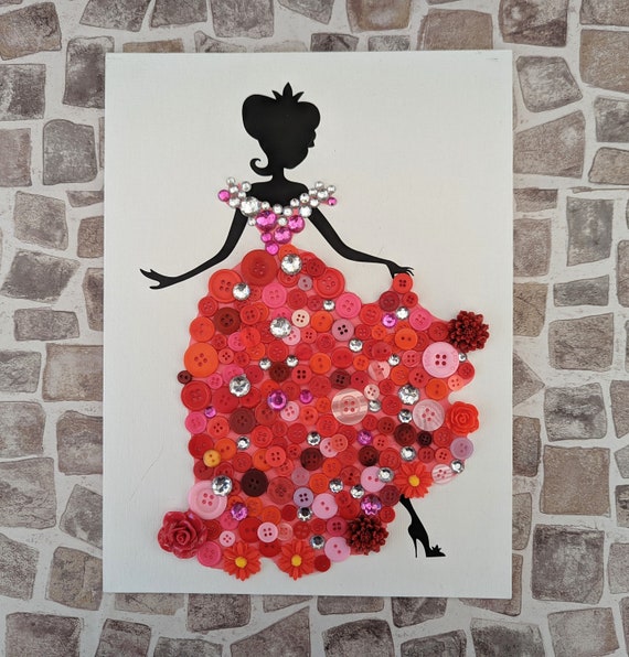 Make Your Own Princess Button Art / Craft Kit / Wall Art / 