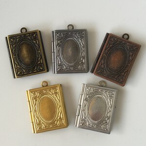 10pcs - Book LOCKETS 19x23mm - Code 108 235