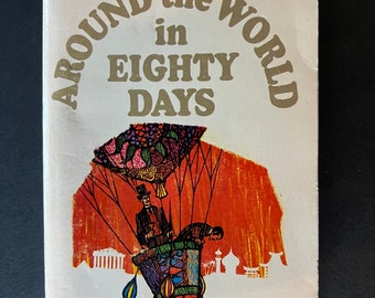 Around the World in Eighty Days by Jules Verne (1970 Dell edition, 7th printing)