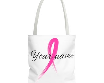 I Fight Breast Cancer, Whats Your Super Power Tote Bag - Custom Name