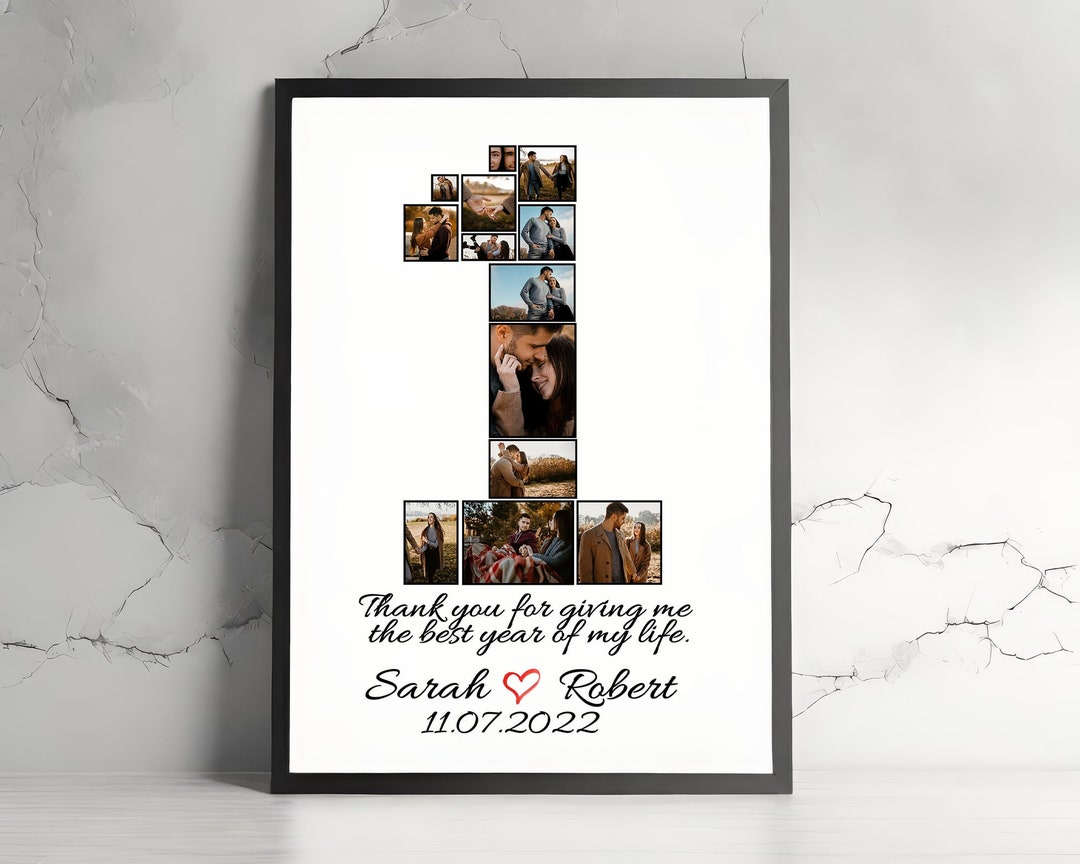 Our First Year Together Personalized Photo Collage, One Year
