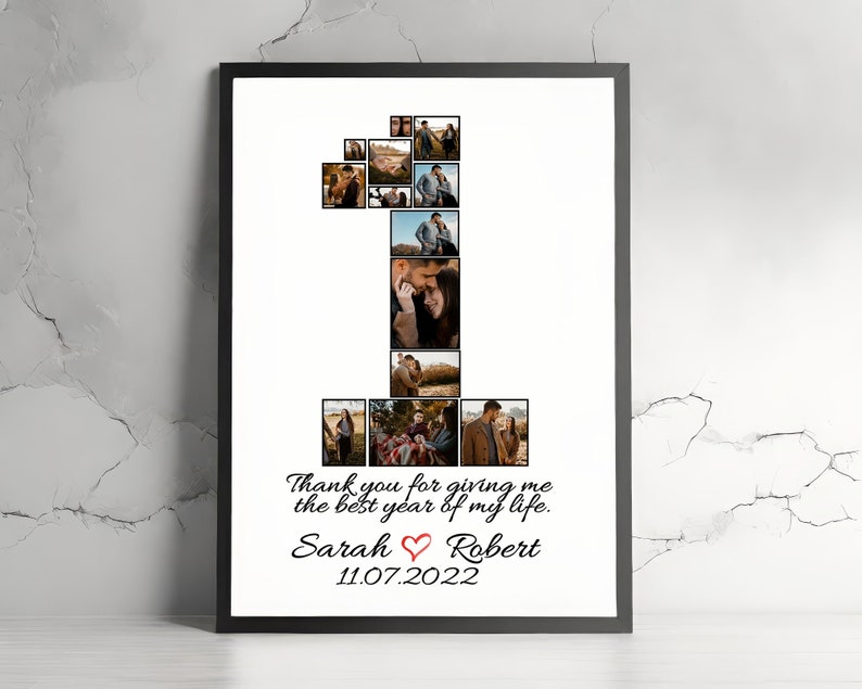Our First Year Together Personalized Photo Collage, One Year