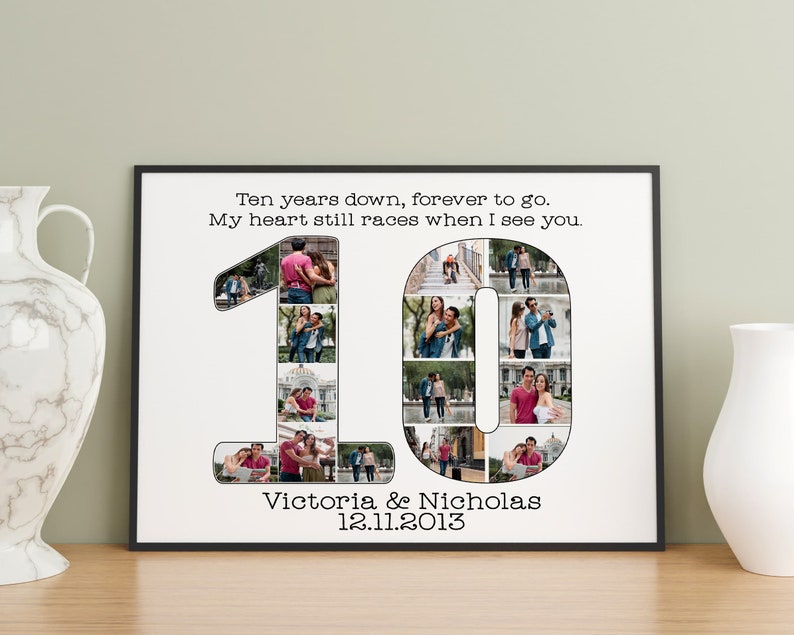 Our 10th Year Together Personalized Photo Collage, Ten Year Anniversary