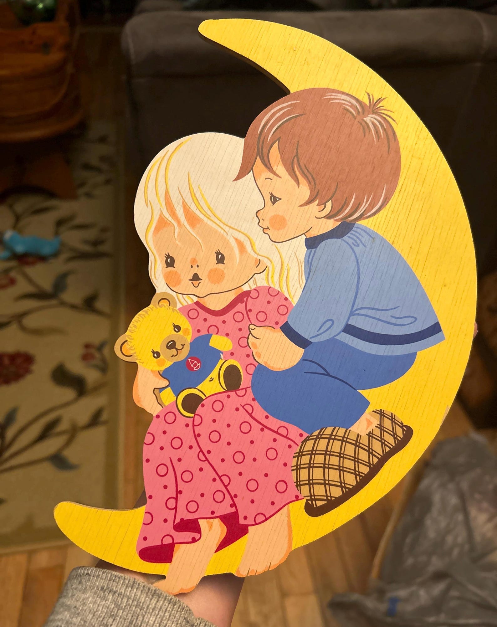 Children’s fairytale wall decor, hand painted vintage 1987, Alfred Mertens , W. Germany