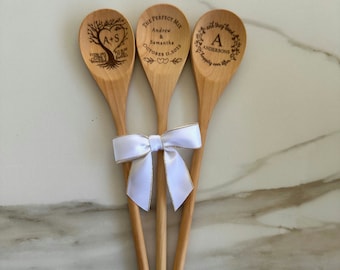 Personalized Wooden Spoon, The Perfect Mix, Personalized Name Wedding Gift,  Personalized Bridal Shower Gift, Wedding Bridal Spoon