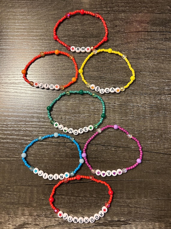 BTS Member Bracelets - Etsy