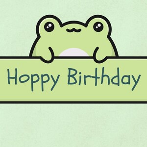 Carte d'anniversaire grenouille houblonnée