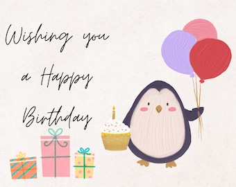 Penguin Birthday Card