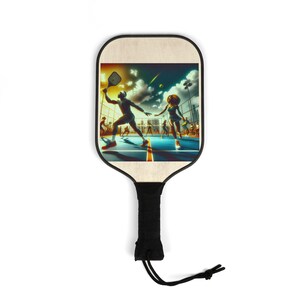 Elegante kit de paletas de pickleball retro 3D: juego de 2 piezas personalizado para entusiastas de deportes únicos