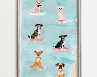気まぐれなボート遊びをする犬たち | 犬好きのための空想的なアート