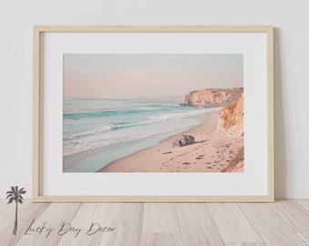 海のプリント サーファー パス - ビーチ写真 - 太陽と海のヤシの木と海