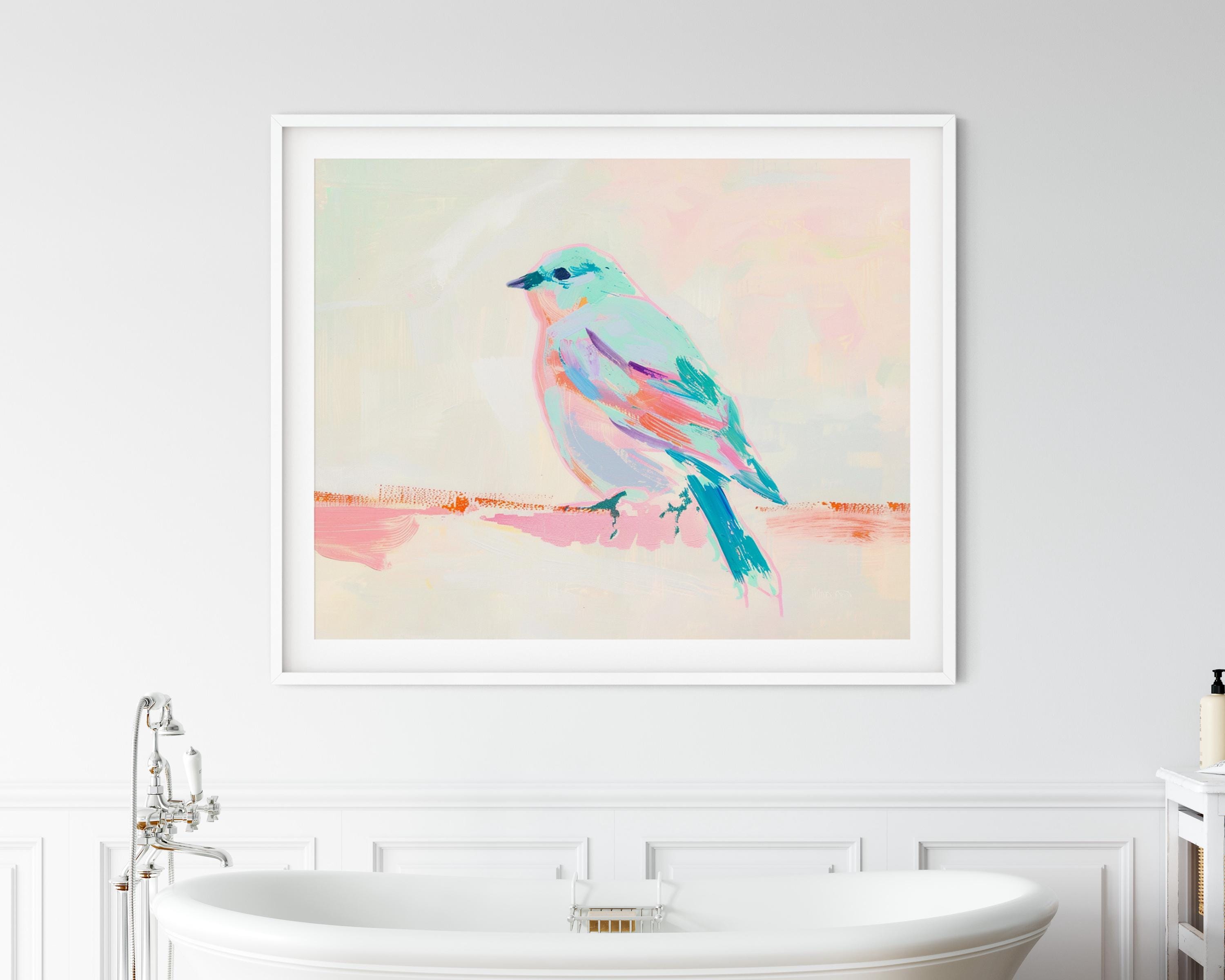 Pastel Eastern Bluebird Art - Colorful Pastel Bird Painting - Spring ...