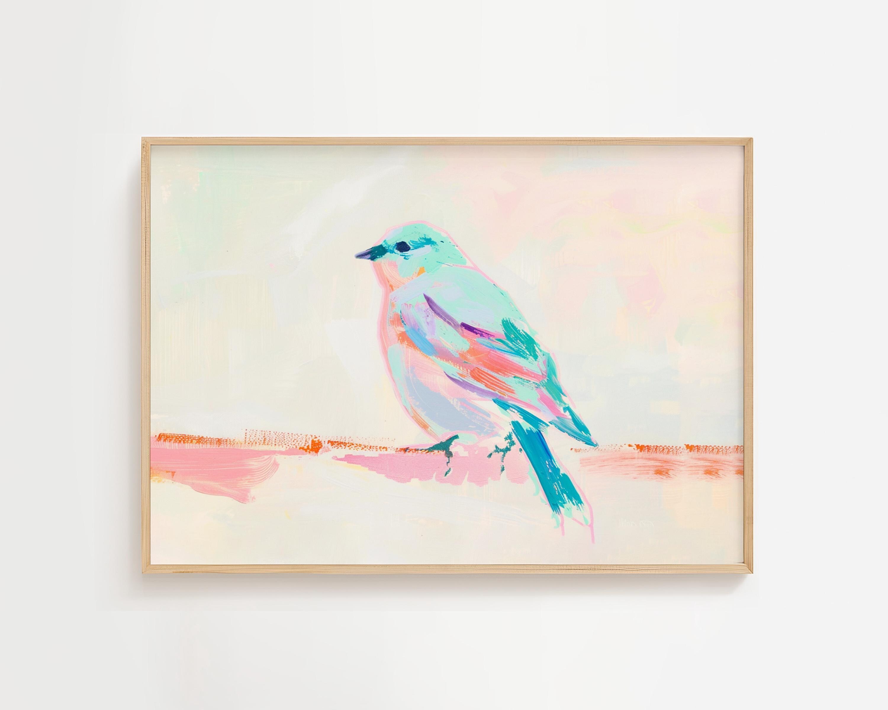 Pastel Eastern Bluebird Art - Colorful Pastel Bird Painting - Spring ...