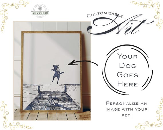 Custom Pet Portrait | Personalized Dog Art Print | Illustration Sketch Paint My Dog | Animal Lover Gift | Home Wall Decor | Rolled Print